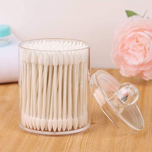 Tbestmax 10 Oz Plastic Cotton Swab Ball Pad Holder Tbestmax 10 OzPlastic Cotton Swab Ball Pad Holder, Qtip Jar Clear Make-up Organizer, Rest room Containers Particular person Dispenser Three Pack.