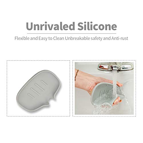 Awopee Silicone Soap Dish with Drain, Bar Soap Holder for Shower/Bathroom Awopee Silicone Cleaning soap Dish with Drain, Bar Cleaning soap Holder for Bathe/Toilet, Self Draining Waterfall Cleaning soap Tray to Preserve Cleaning soap Dry Clear 3 Pcs (Grey + White+Inexperienced).
