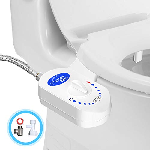FYRLLEU Bidet for Toilet with Dual Nozzles - Self Cleaning Bidet Attachment for Toilet Seat with Dual Nozzles - Non-electric Fresh Water Bidet