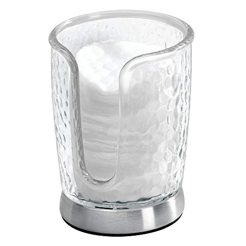 mDesign Modern Plastic, Compact Small Disposable Paper Cup Dispenser mDesign Trendy Plastic Compact Small Disposable Paper Cup Dispenser - Storage Holder for Rinsing Cups on Rest room Vainness Counter tops - Clear/Brushed.