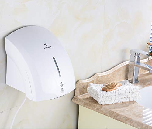 Modundry Wall Mounted Hand Dryer, Easy to Install Modundry Wall Mounted Hand Dryer, Straightforward to Set up for Bathroom Lavatory.Low Noise 50dB,Intelligence Sensing System Hand Dryer Industrial,Highly effective 1800W with Timing Progress Gentle (White).