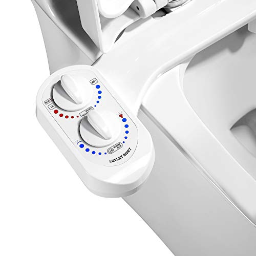 Self Cleaning Dual Nozzle Bidet for Toilet Hot and Cold Water Non-Electric Bidet Toilet Seat Attachment