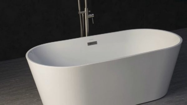 Woodbridge 67" Acrylic Freestanding Bathtub Contemporary Soaking Tub Woodbridge 67" Acrylic Freestanding Bathtub Modern Soaking Tub with Chrome Overflow and Drain, BTA1513-C,White.