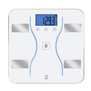 WW Scales by Conair Bluetooth Body Analysis Bathroom Scale - Measures Body Fat, Body Water, Bone Mass, Muscle Mass, BMI, 9 User Memory, 400 lb. Capacity, White