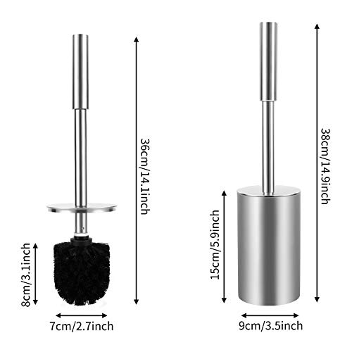 Dullrout Toilet Brush and Holder, Silver Stainless Steel Toilet Bowl Dullrout Rest room Brush and Holder, Silver Stainless Metal Rest room Bowl Brush Holder with Lengthy Deal with for Any Lavatory, Fashionable Rest room Brush with Lid, Deep Cleansing, Mild and Sturdy.