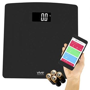 Vive Precision Smart Digital Weight Scale - Accurate Bathroom Electronic Body Measuring - Heavy Duty Wireless Home, Bath Device - Weigh in Pounds, Kilograms, Stones - Large Screen with Smartphone App