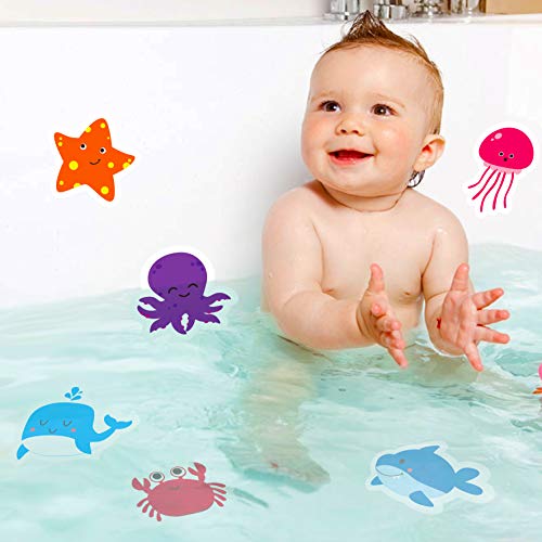 Hebayy 30 Adorable Non-Slip Sea Animal Bathtub Shower Deco Hebayy 30 Cute Non-Slip Sea Animal Bathtub Bathe Deco Water-Resistance Stickers in 30 Designs (Every Measures About 3” X 3”).
