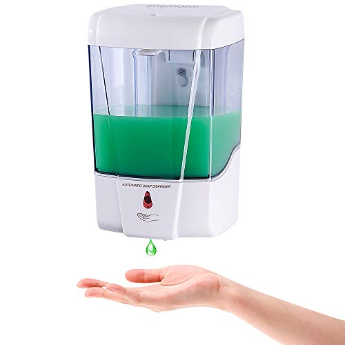 interhasa! Automatic Soap Dispenser Wall Mount, Hand Sanitizer Dispenser 600ml/20oz Touchless Sensor Hand Free Soap Dispenser for Gel/Liquid, ABS Plastic, White