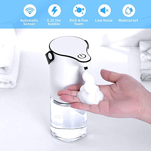 Timebox Automatic Touchless Soap Dispenser Timebox Automated Touchless Cleaning soap Dispenser, Wall Mounted Hand Sanitizer Cleaning soap Dispenser for Rest room Kitchen, Constructed-in Rechargeable Battery Operated - 12OZ(350ml).