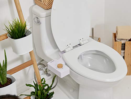 TUSHY Classic Bidet Toilet Attachment – Modern Sleek Design TUSHY Traditional Bidet Rest room Attachment – Trendy Glossy Design – Recent Clear Water Sprayer – Non-Electrical Self Cleansing Nozzle (White/Bamboo Knob).