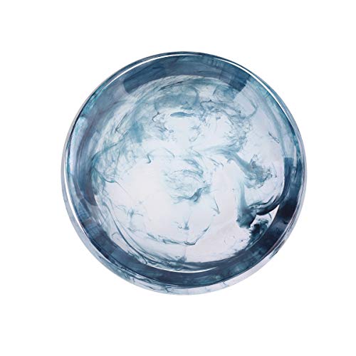 Luxspire Soap Dish, Resin Round Soap Bar Holder Container for Shower, Bathroom, Sink Bathtub Dish, Soap Tray, Sponges Hand Soap Dish, Trinket tray Organizer, Marble Pattern - Ink Blue