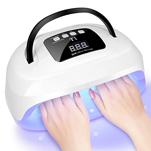 UV LED Nail Lamp, Larbois 96W Gel UV LED Nail Dryer for Nail Polish, for Hands & Toenail, Auto Sensor Professional Manicure Curing Lamp, 4 Timer Setting Gel Lamp for Home and Salon Use (96W)