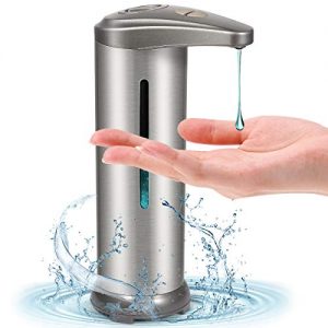 Automatic Soap Dispenser, Touchless Soap Dispenser with Waterproof Base, Infrared Motion Sensor Stainless Steel Dish Liquid Soap Dispenser Suitable for Bathroom Kitchen Restaurant
