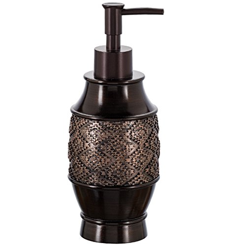Creative Scents Dublin Bathroom Accessories Set Inventive Scents Dublin Lavatory Equipment Set, Lavatory Decor Units Equipment Consists of Cleaning soap Dispenser, Bar Cleaning soap Dish, Tumbler, and Toothbrush Holder for Your Self-importance Countertop (Brown).