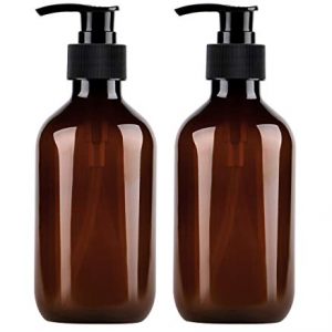 Yebeauty Pump Bottles, Shampoo Bottles with Pump 10oz/300ml Plastic Shampoo Bottles with Pump, Pack of 2