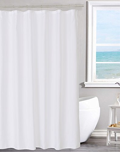 N&Y HOME Fabric Shower Curtain Liner Solid White with Magnets, Hotel Quality, Machine Washable,70 x 72 inches for Bathroom, 70"x72"