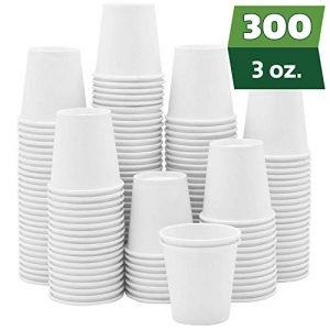 [300 Pack] 3 oz. White Paper Cups, Small Disposable Bathroom, Espresso, Mouthwash Cups