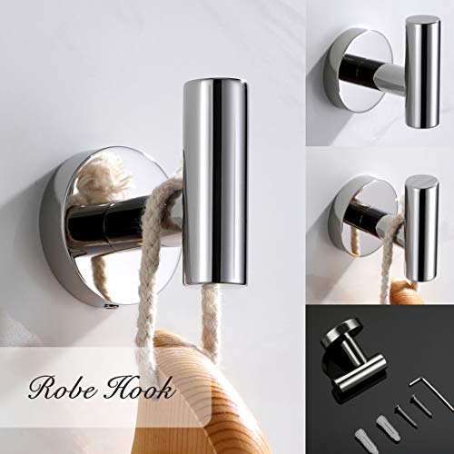 VELIMAX 18/8 Stainless Steel 4-Piece Bathroom Hardware Set VELIMAX 18/Eight Stainless Metal 4-Piece Toilet {Hardware} Set Trendy Spherical Towel Bars Wall Mounted Toilet Fixtures Package, 23.6-Inch, Polished End.
