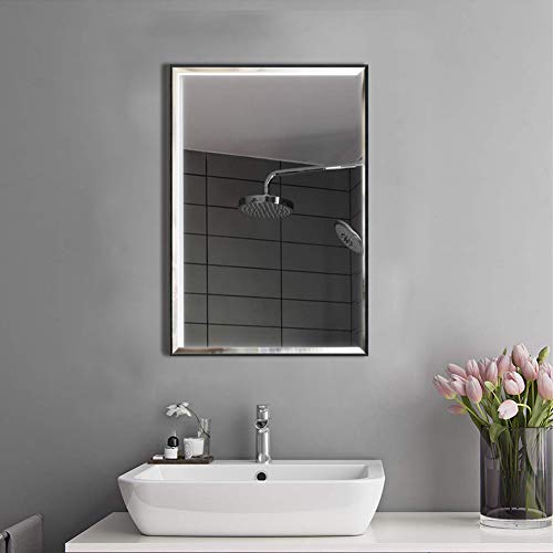 Calenzana 22x30 Mirror Wall Hanging Black Frame Mirrors Calenzana 22x30 Mirror Wall Hanging Black Body Mirrors for Lavatory Dwelling Room Bed room Make-up Self-importance, Explosion-Proof.