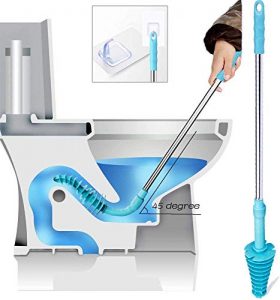 Samshow Toilet Plunger, Toilet Dredge Designed for Siphon-Type, Power Cleaned Toilet Pipe, Patented, Environmentally Friendly, Stainless Steel Handle with Wall Hook