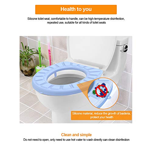 AmnoAmno Silicone Toilet Lid Seat Cover Pad AmnoAmno Silicone Rest room Lid Seat Cowl Pad,2 Packs Washable Moveable Reusable Rest room Seat Cushion,Straightforward Set up &amp; Cleansing,Waterproof and Non Slip for Dwelling Use and Touring(Blue &amp; Inexperienced).