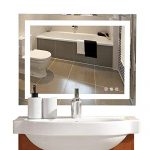 36×28in. Dimmable Led Illuminated Bathroom Mirror with Bluetooth Speaker Led Lighted Wall Mounted Bathroom Vanity Mirror with Touch Button&Anti-Fog| Hangs Vertically or Horizontally