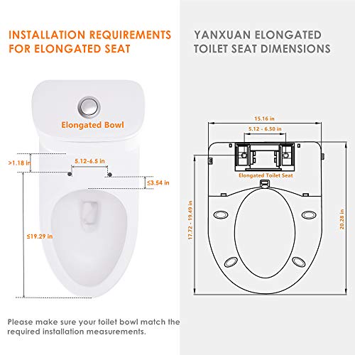 YANXUAN Bidet Toilet Seat with Self Cleaning Stainless Nozzle YANXUAN Bidet Rest room Seat with Self Cleansing Stainless Nozzle, Bidet with Heated Seat and Temperature Managed Wash, Heat Air Dryer, Elongated.