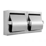 Pack of 1 - Heavy Duty Horizontal Two Roll Hooded Commercial Toilet Paper Holder - Stainless Steel - Satin Finish - Surface Mount - Holder Dimensions: 12-3/8 Inch x 6-1/2 Inch x 3 Inc
