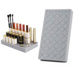 28+8 Slots Lipsticks Silicone Holder Organizer Stand, Upgraded Cosmetic Display Case for Lip Stick Nail Polish, Brushes Eyebrow Pencil and More. Premium Makeup Storage by SUNSHIN-Light Gray