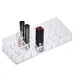 UNIS Clear Acrylic Lipstick Holder 24 Compartment Display Case Makeup Organizer Storage