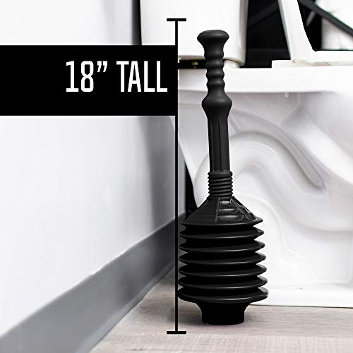 JS Jackson Supplies Professional Bellows Accordion Toilet Plunger JS Jackson Provides Skilled Bellows Accordion Rest room Plunger, Excessive Strain Thrust Plunge Removes Heavy Responsibility Clogs from Clogged Rest room Bathrooms, All Goal Energy Plungers for Bogs, Black.