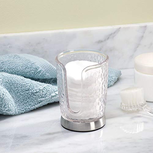 mDesign Modern Plastic, Compact Small Disposable Paper Cup Dispenser mDesign Trendy Plastic Compact Small Disposable Paper Cup Dispenser - Storage Holder for Rinsing Cups on Rest room Vainness Counter tops - Clear/Brushed.
