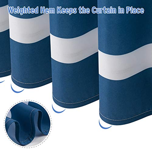 AmazerBath Fabric Shower Curtain, Blue Gradient Stripe Polyester AmazerBath Material Bathe Curtain, Blue Gradient Stripe Polyester Material Bathe Curtains Ornamental Curtains for Rest room Lodge High quality, 72 X 72 Inches.