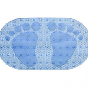 DFL Bath Tub Mat, Extra Long 27 x 16 Inches Non-Slip Shower Mats with Suction Cups and Drain Holes, Bathtub Mats Bathroom Mats Machine Washable (Blue)