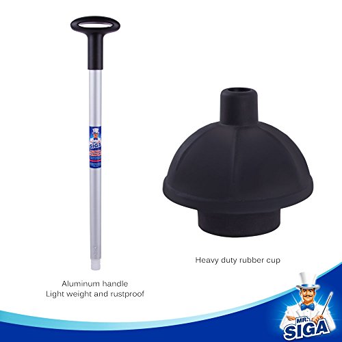 MR. SIGA 2 Way Rubber Toilet Plunger, Aluminium Handle MR. SIGA 2 Approach Rubber Bathroom Plunger, Aluminium Deal with