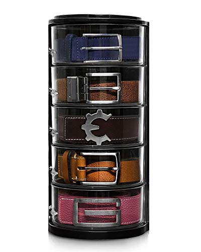 ELYPRO Belt Organizer - Acrylic Organizer and Display for Accessories like Belts, Jewelry, Watch Case, Cosmetics, Makeup Organizer, Bow Ties, Bracelets, Crafts, Toys. Compact Closet Organizer