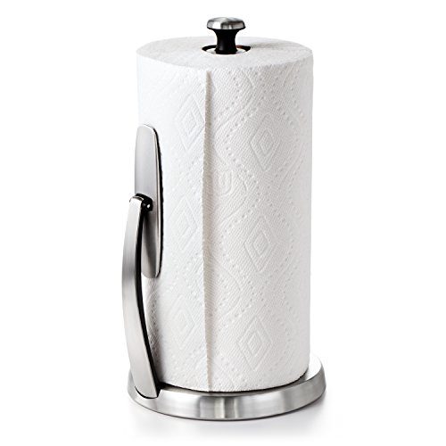 OXO Good Grips SimplyTear Standing Paper Towel Holder, Brushed Stainless Steel