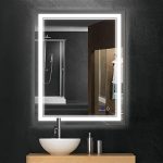 Keonjinn 36 x 28 Inch Bathroom LED Vanity Mirror Anti-Fog Wall Mounted Makeup Mirror with Light (Horizontal/Vertiacl)