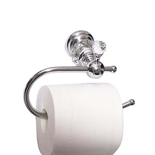 Nokozan Luxury Crystal Series Toilet Paper Holder Wall Mouted, Chrome