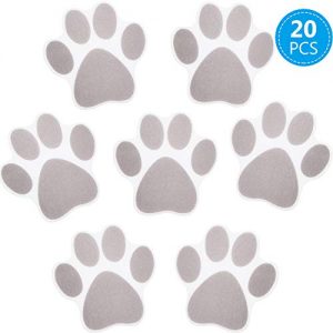 20 Pieces Non-slip Bathtub Stickers Adhesive Paw Print Bath Treads Non Slip Traction to Tubs Bathtub Stickers Adhesive Decals Anti-slip Appliques for Bath Tub Showers, Pools, Boats, Stairs (Gray)
