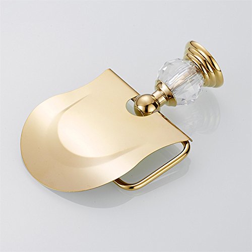 WINCASE European Toilet Paper Holder Roll Tissu Holder with Cover WINCASE European Rest room Paper Holder Roll Tissu Holder with Cowl, Waterproof for WC All Zinc Development Wall Mounted Luxurious Polished Gold Completed.