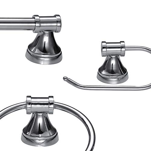 Globe Electric 5-Piece Parker All-in-One Bath Set, 3-Light Vanity Globe Electrical 51234 5-Piece Parker All-in-One Tub Set, 3-Mild Vainness, Bar, Towel Ring, Gown Hook, Bathroom Paper Holder, Chrome End.