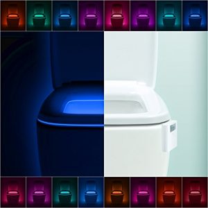 LumiLux Toilet Light Motion Detection - Advanced 16-Color LED Toilet Bowl Light, Internal Memory, Light Detection (White)