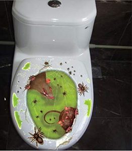 Halloween Toilet Seat Sticker, 3D Rat Spider Decal for Toilet Halloween Bathroom DIY Home Decor (Mouse)
