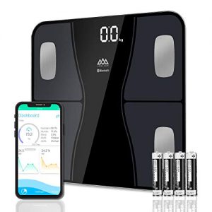 SENSSUN Smart Scales, Bathroom Bluetooth Digital Weighing Body Fat Scale Body Composition Monitor, Electronic BMI Scales for Weight Loss Fitness Tracking with APP, Black