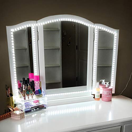 Led Vanity Mirror Lights Kit,ViLSOM 13ft/4M 240 LEDs Make-up Vanity Mirror Light for Vanity Makeup Table Set with Dimmer and Power Supply,Mirror not Included.
