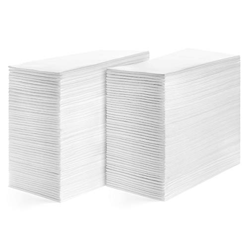 American Homestead Disposable Hand Towels for Bathroom-Paper Guest Napkins -White Linen-Like Bulk Multifold Wipes-Hygienic Solution For Wedding Reception or Dinner Party (Pack of 200, Smooth)
