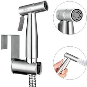 VENETIO Handheld Bidet Sprayer for Toilet Seat with Anti-leaking Hose, Toilet or Wall Mounted, Multi-function for Baby Cloth Diaper Sprayer, Shattaf Sprayer, Pets Shower - 304 Stainless Steel Material