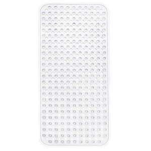 EHZNZIE Bathtub Shower Mat (35x15.5 Inch) Non-Slip and Phthalate Latex Free,Bath tub Mat with Suction Cups,Machine Washable XL Size Bathroom Mats (Clear)