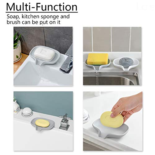 SUBEKYU Silicone Soap Dish with Drain, Bar Soap Holder Deals ...